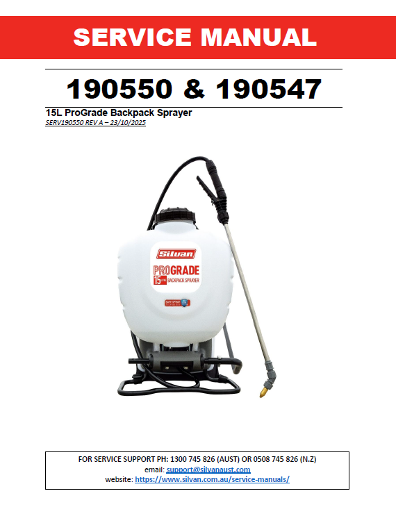 15L ProGrade Backpack Sprayer (190550, 190547)